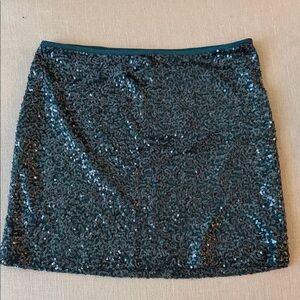 Express Teal Sequin Mini Skirt